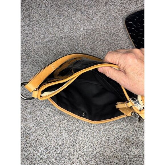 Coach Black Patent Leather Shoulder Bag with Wristlet Women's Casual​ - Picture 10 of 12